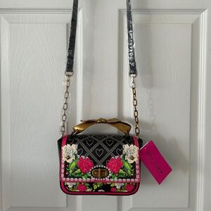 Betsey Johnson Floral Studded Crossbody